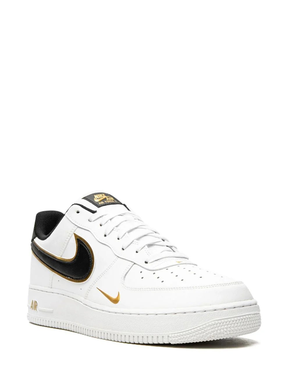 Alternative view of airforce 1 white gold mini swoosh