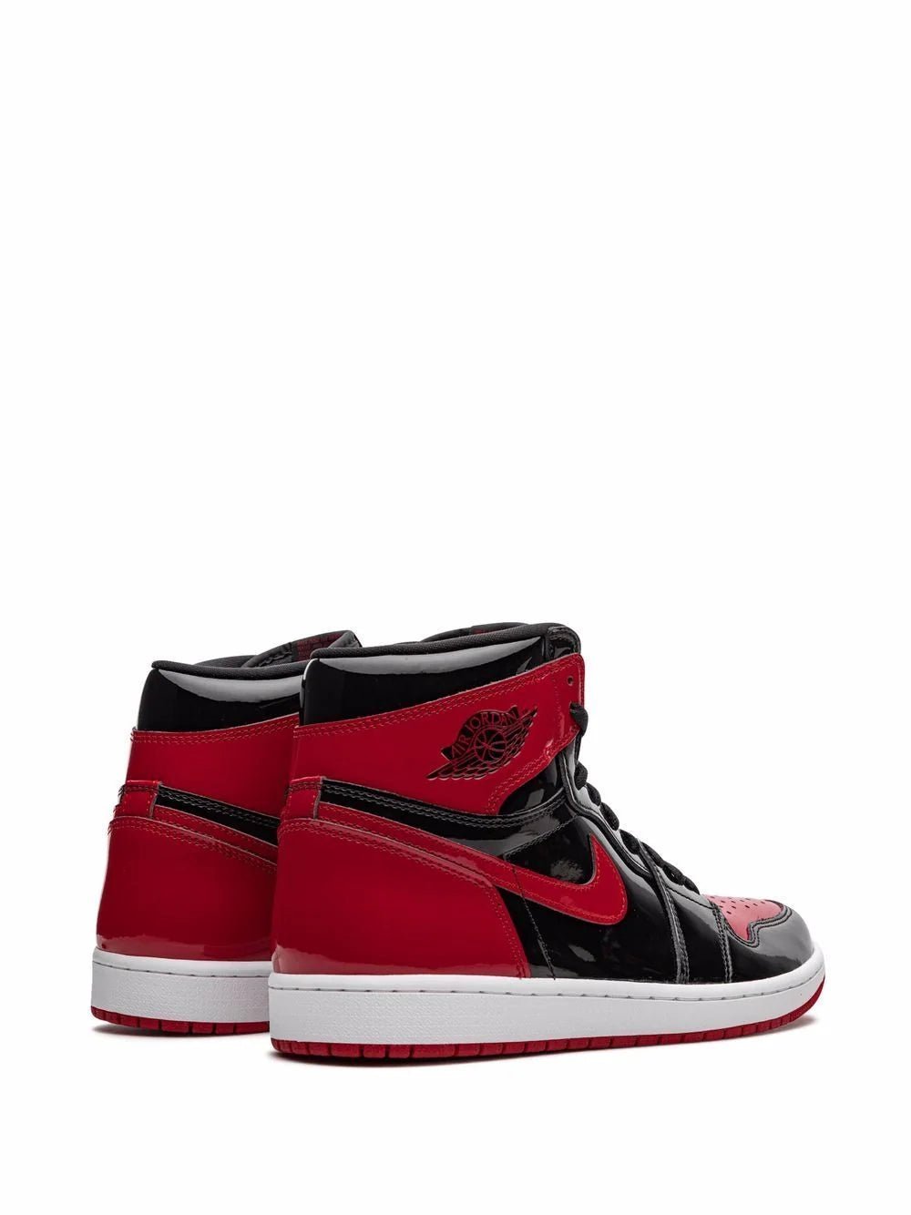 Alternative view of Jordan Retro 1 high BRED PATENT