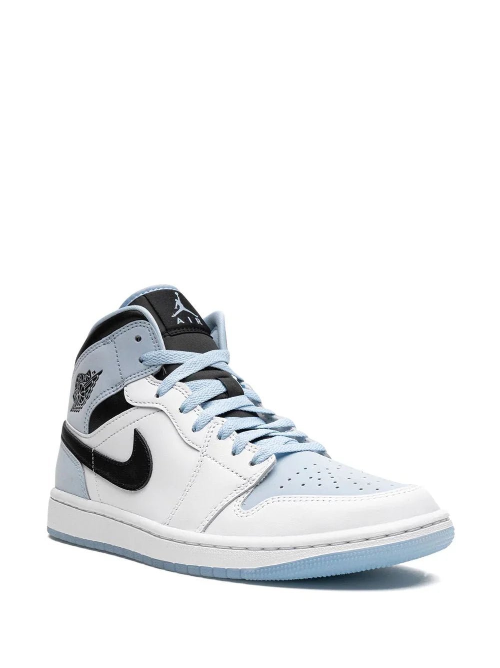 Alternative view of jordan retro 1 mid WHITE ICE BLUE