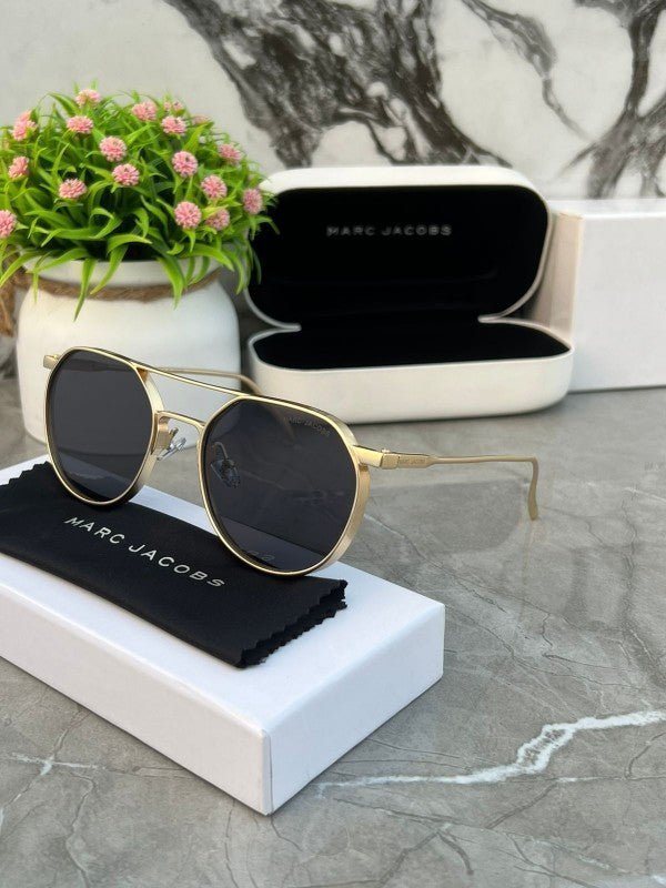 Alternative view of Branded Mj Metal Frame Gold Black Sunglasses (With Original Kit)