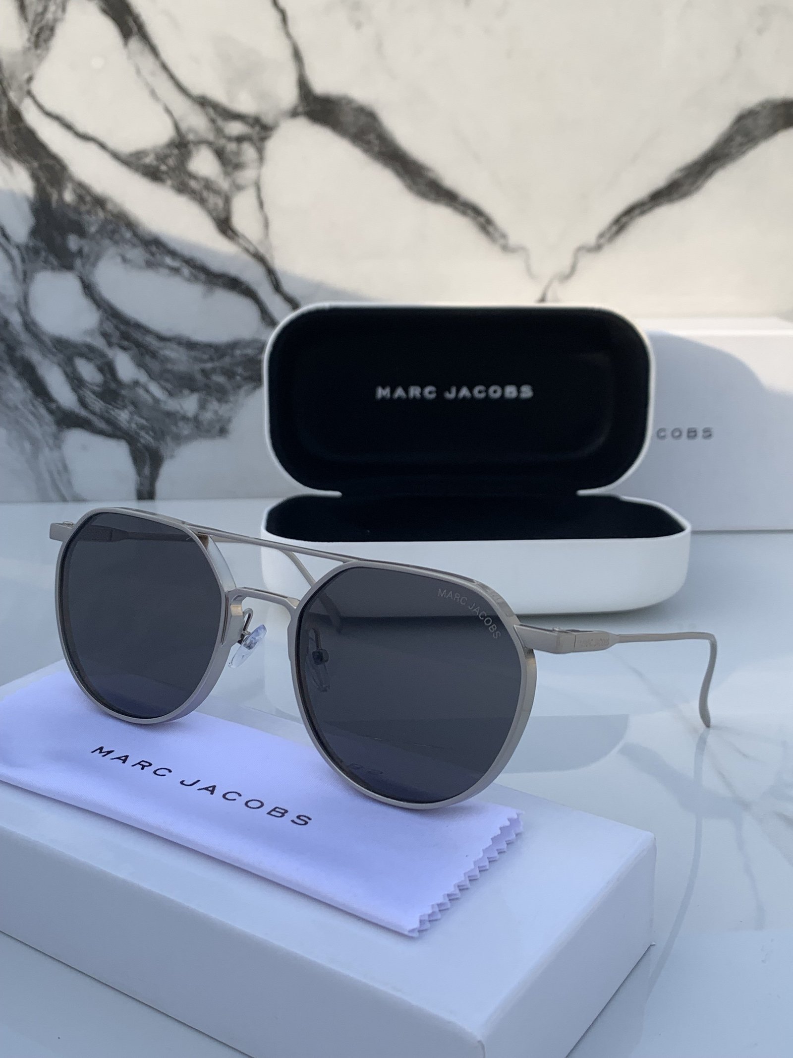 Alternative view of Branded  MJ Silver Grey Sunglasses (With Original Kit)