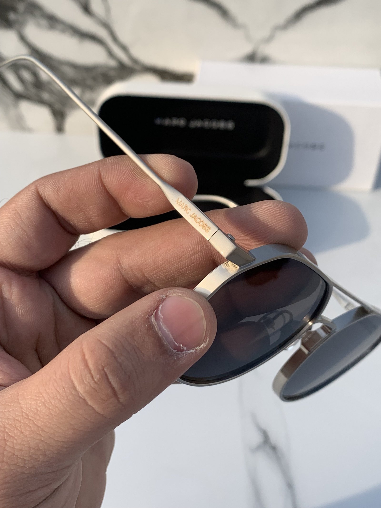 Alternative view of Branded Mj Metal Frame Silver Black Sunglasses (With Original Kit)