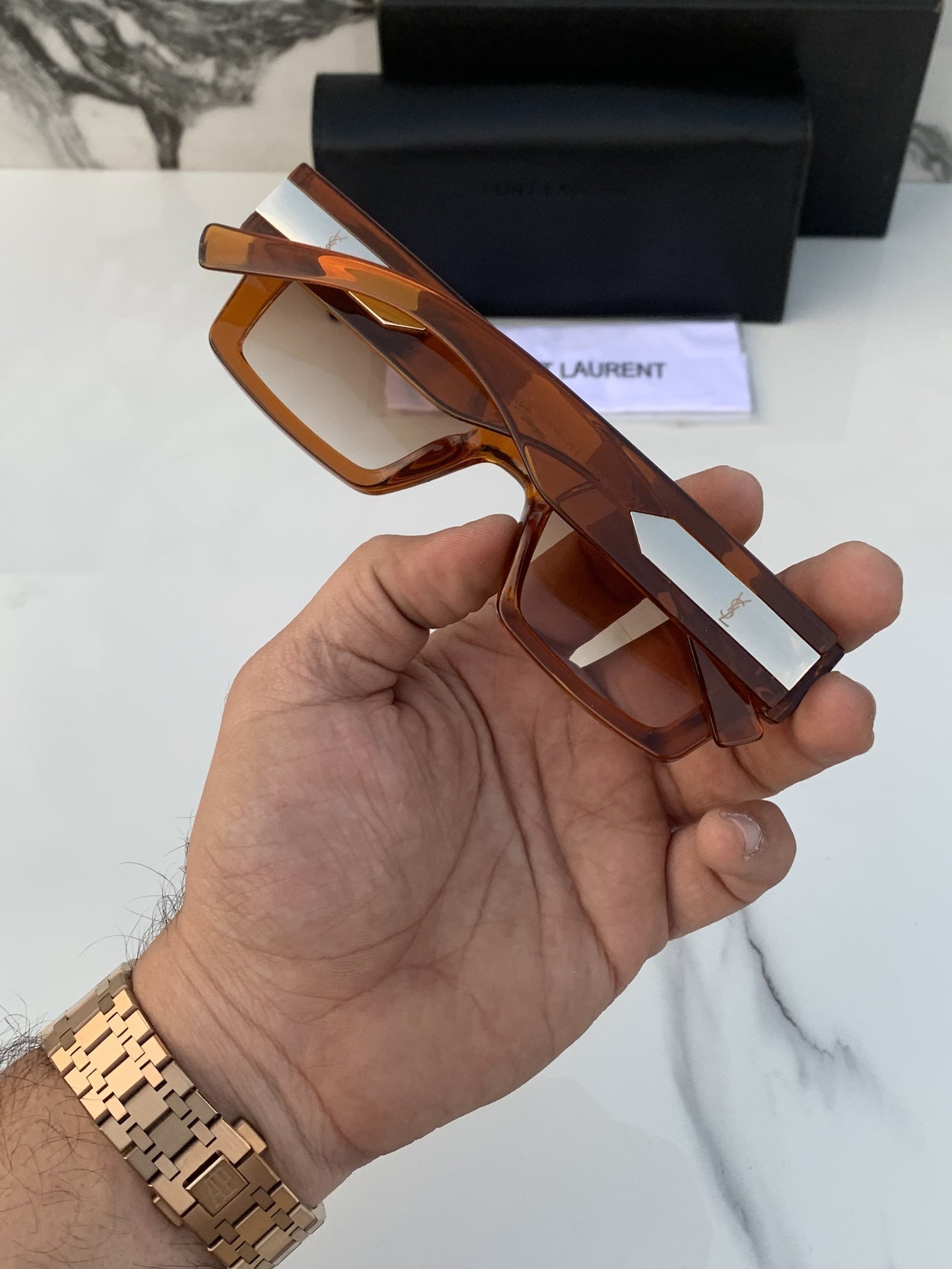 Alternative view of Branded  YSNT Brown Sunglasses (With Original Kit)
