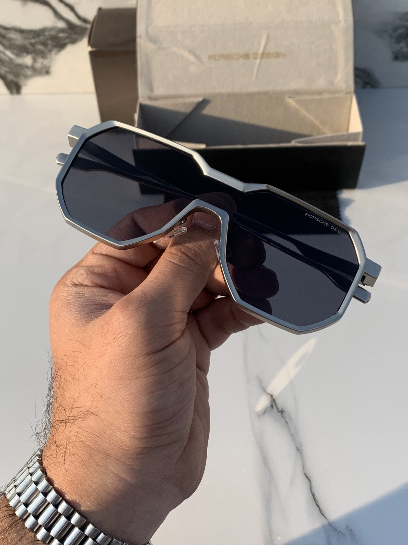 Alternative view of Branded  design_98145_silver_black Sunglasses  (With Original Kit)