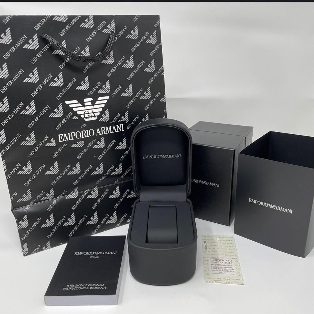 Alternative view of Armani Ar2453 Silver Blue Dial Metal