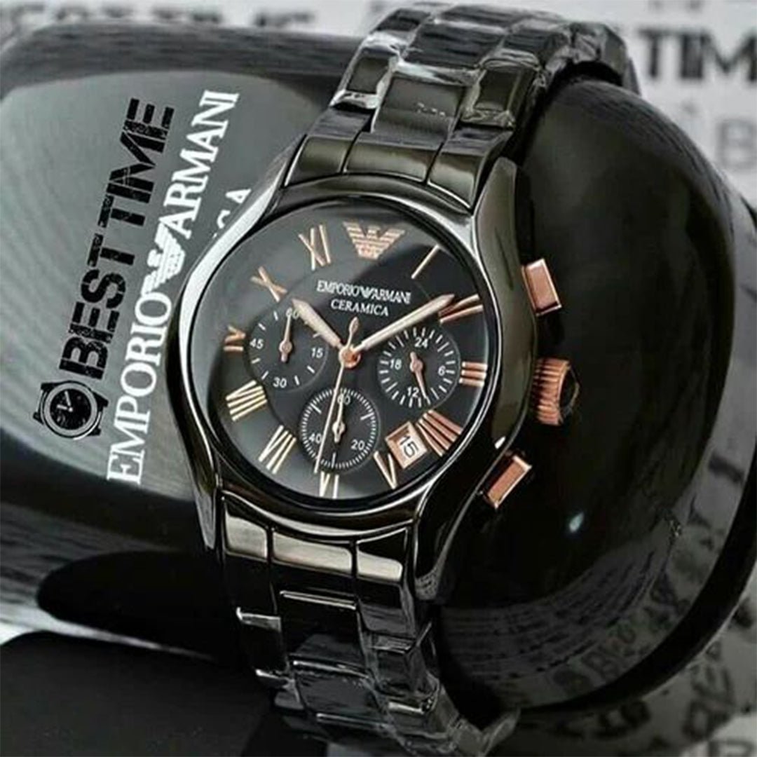 Alternative view of Armani Ceramica Black Copper Metal Watch