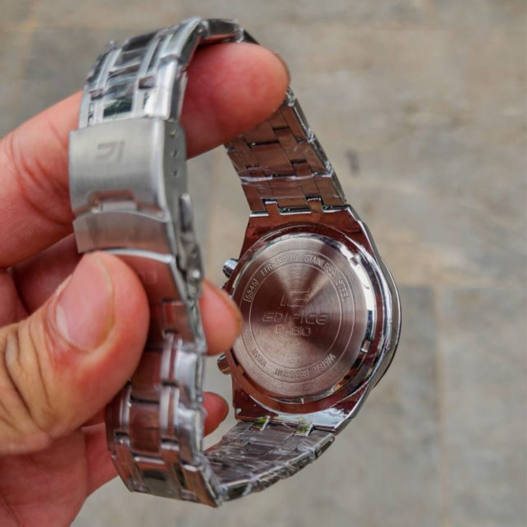 Alternative view of Edifice Silver Black Metal Watch