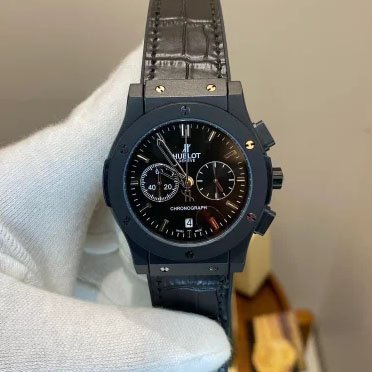 Alternative view of Hublot Big Bang Leather Strap Watch.