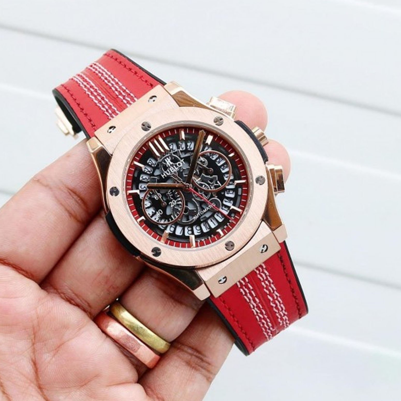 Hublot Big Bang Calendar Red Belt.