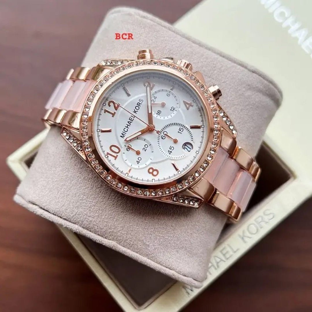 Alternative view of Michael Kors Mk Pink White Dial Diamond Ladies Watch