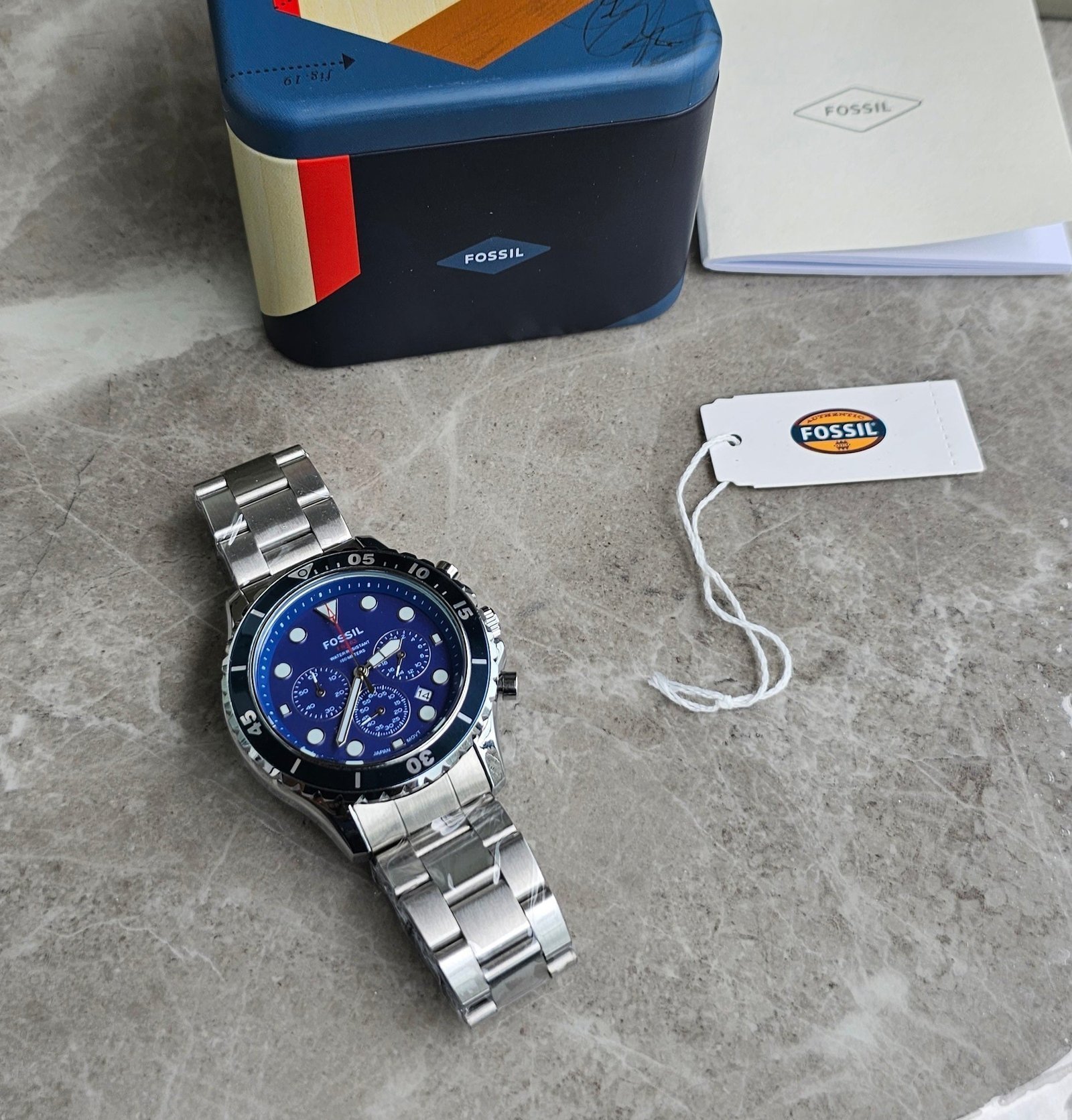 Alternative view of Fossil Fb 03 silver Blue Metal Watch