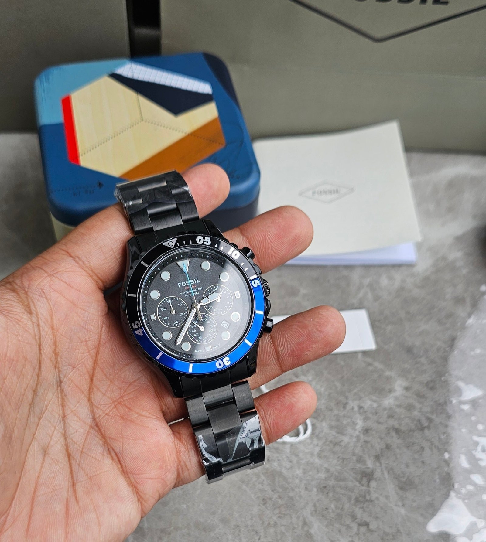 Alternative view of Fossil Fb 03 Black Metal Watch