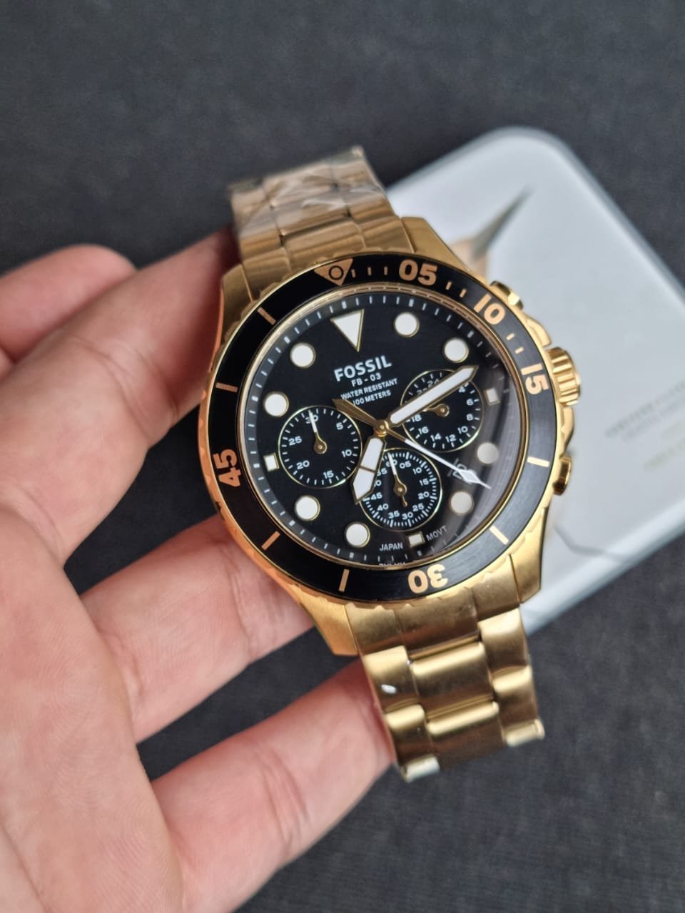 Alternative view of Fossil Fb 03 Gold Metal Watch